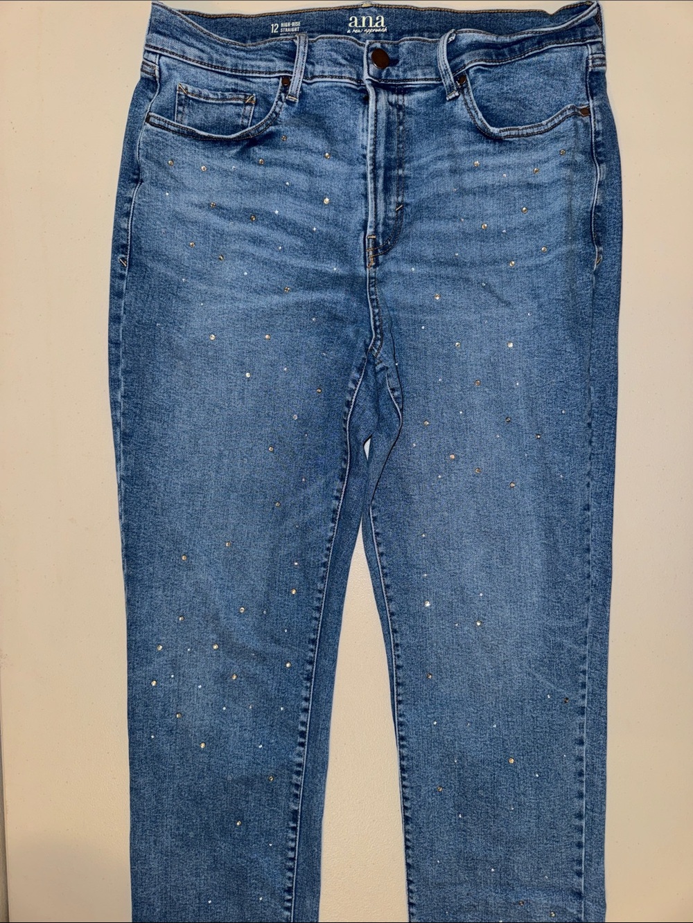 3/$10 a.n.a Blue Skinny Jeans with Stud Accents